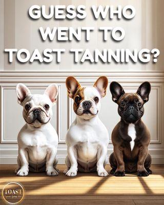 I'm the one on the right now that I went to Toast Tanning.