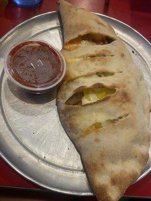 Calzone No. 5 add banana peppers