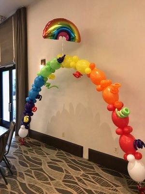 Candlyland theme Rainbow Arch for Brentwood School