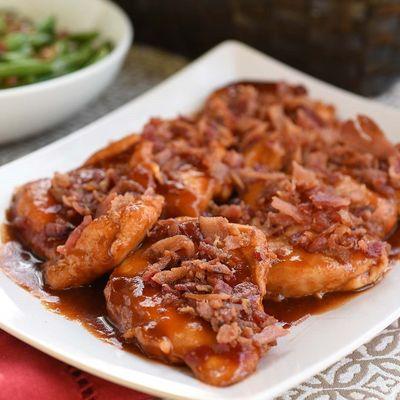 Maple Bourbon BBQ Chicken with Bacon