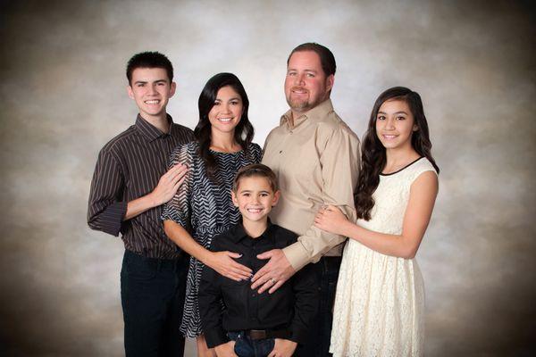 Traditional family portrait. In-home studio setup in Lancaster, CA.