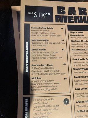 New cocktail menu!