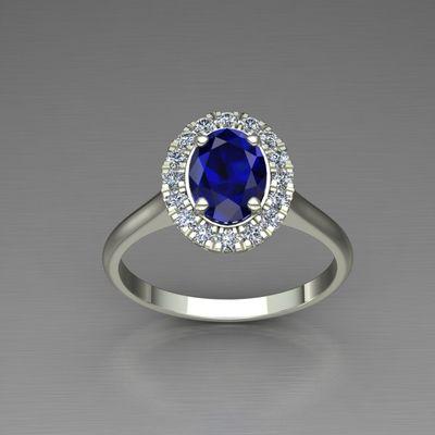 Custom sapphire engagement ring