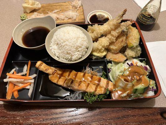 Bento Salmon Teriyaki and Mixed Tempura