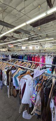 Huge selection of clothing, all color coordinated and decently priced