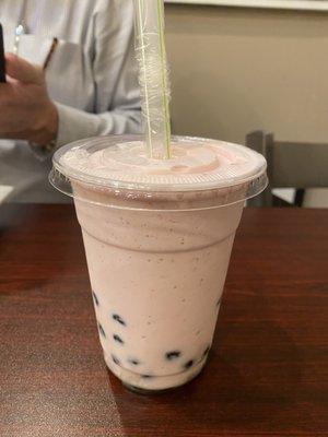 Coconut strawberry boba