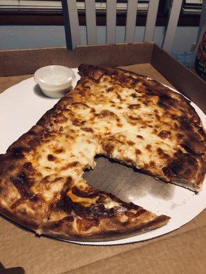 Buffalo chicken calzone.