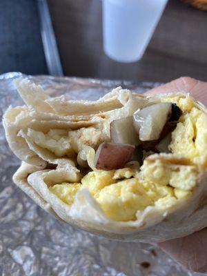 Chorizo breakfast burrito