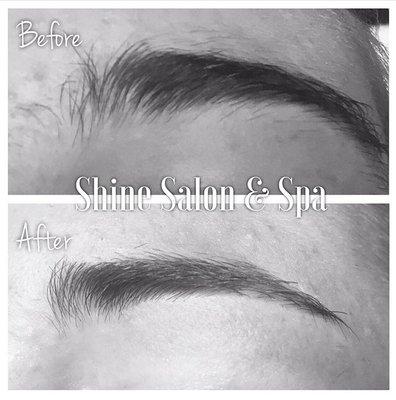 - before & after - close up brow shaping