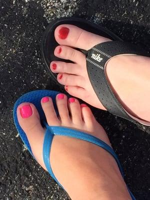 They did an amazing job for our pedicures!  So relaxed and felt pampered. I highly recommend them. Very clean and friendly!