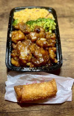 General tso's chicken combination meal with pork fried rice & egg roll - was meh