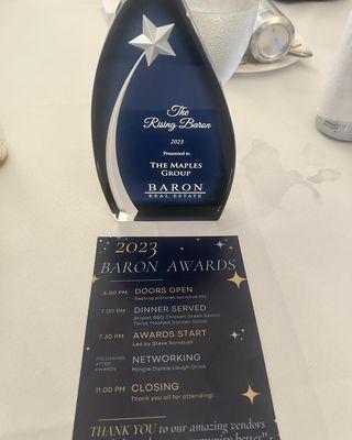 We won The Rising Baron Award 2023!