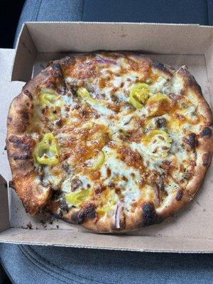 8" Philly Cheese Steak Pizza (no green pepper)