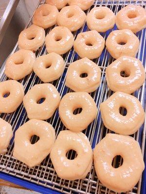 Fresh glazed donuts