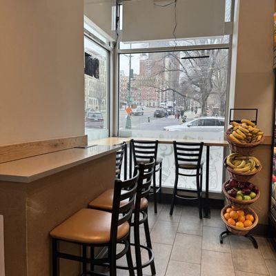 Café Counter Seating Opposite to Morningside Park at Mom's Food Market