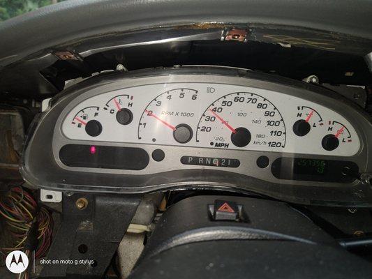 Installed new instrument cluster on a 2004 Explorer Sport Trac.  All gauges are working again properly.