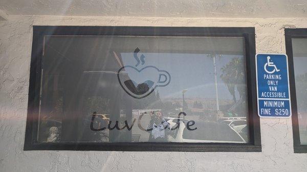 Window sign.