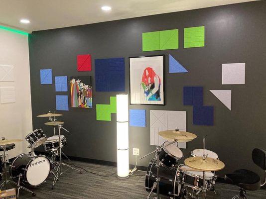 Drum studio at Sing Omaha Rocks (84th & Q)