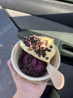 Blueberry and passion fruit with chocolate chips!