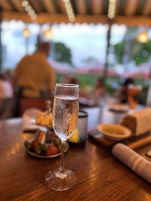 Patio with champagne