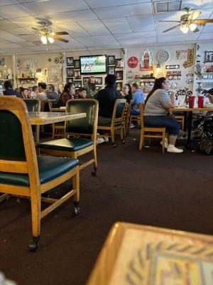 The dining area.