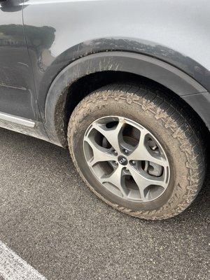 Parking car in mud