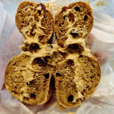 Cinnamon Raisin Bagel with Cinnamon Raisin Walnut Cream Cheese