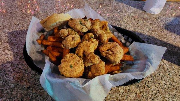 Fried Shrimp with Sweet Potato Fries