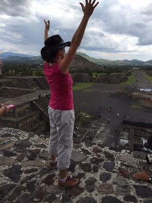 Sage atop the Pyramid of the Moon in Teotihuacan, Mexico- 2015