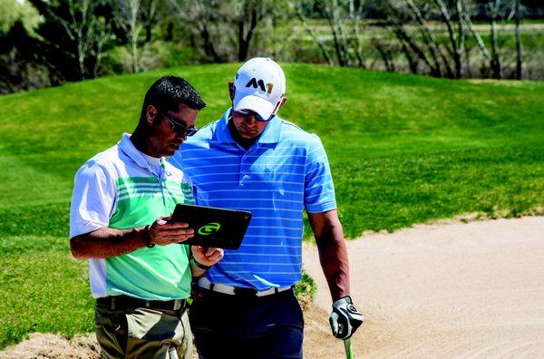 Get outside for playing lessons, short game and bunker lessons in addition to your full swing indoors!