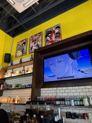 restaurant decor- anime playing : soul eater