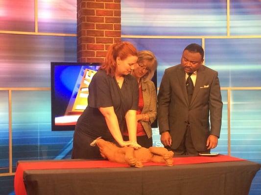 Dr. Amy Walsh on Live at 9 with Alex and Marybeth teaching CPR.