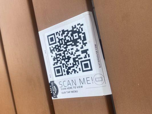 Scan to get the menu