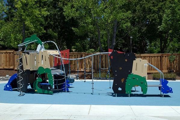 Dayspring Preschool's beautiful outdoor play area and climbing structure