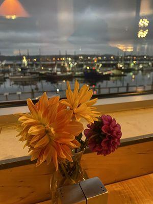 Fresh flowers at the table