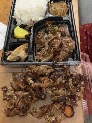 Burnt teriyaki beef bento