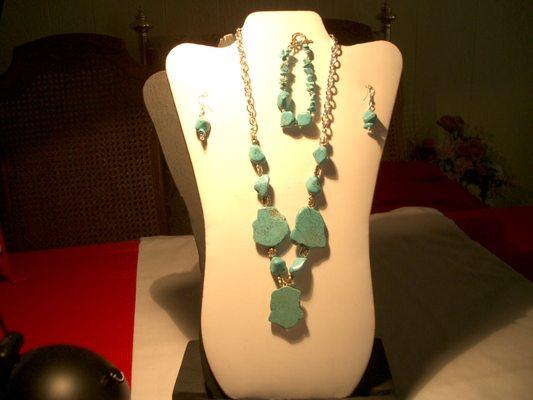 Turquoise Gemstones with Turquoise Bead Accents