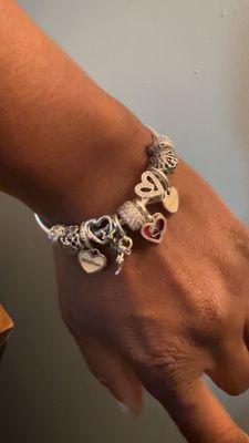 Pandora bracelet and charms