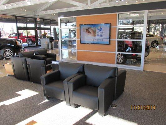 Sales Floor Customer Lounge, there is also a similar customer lounge downstairs next to the Service Counter.