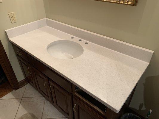 Bathroom Vanity with White Quartz