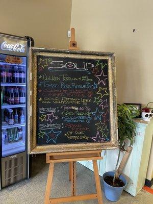 Soup menu on July 1