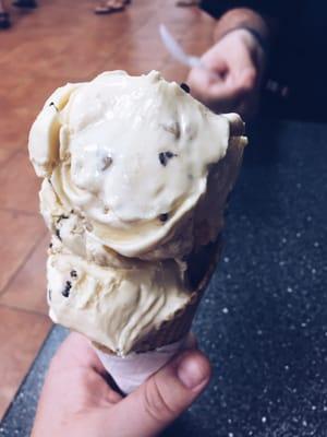 Cookie dough double dip cone