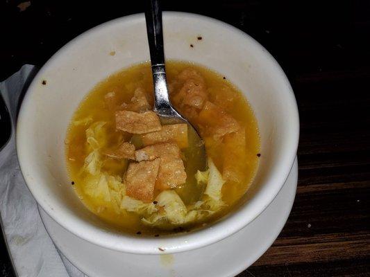 Egg drop soup.  I added crunches