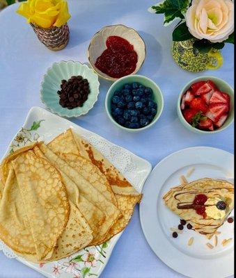 Crepe "Bars," perfect add on for Dessert!  What's your favorite filling?!