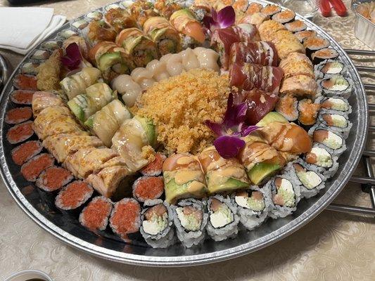 Tasty and fresh sushi  plate