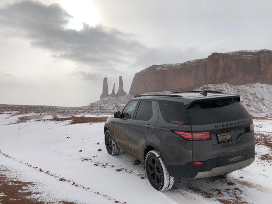 Monument Valley with snow! The Discovery loved it!