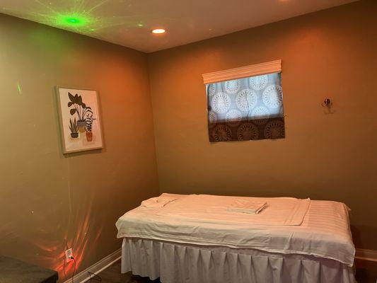 Calming massage room example