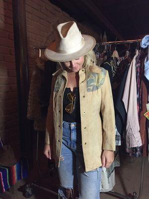 Vintage leathers and vintage cowboy hats always in supply