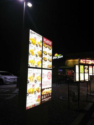 Drive Thru Menu @Night