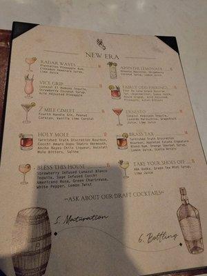 Drink menu